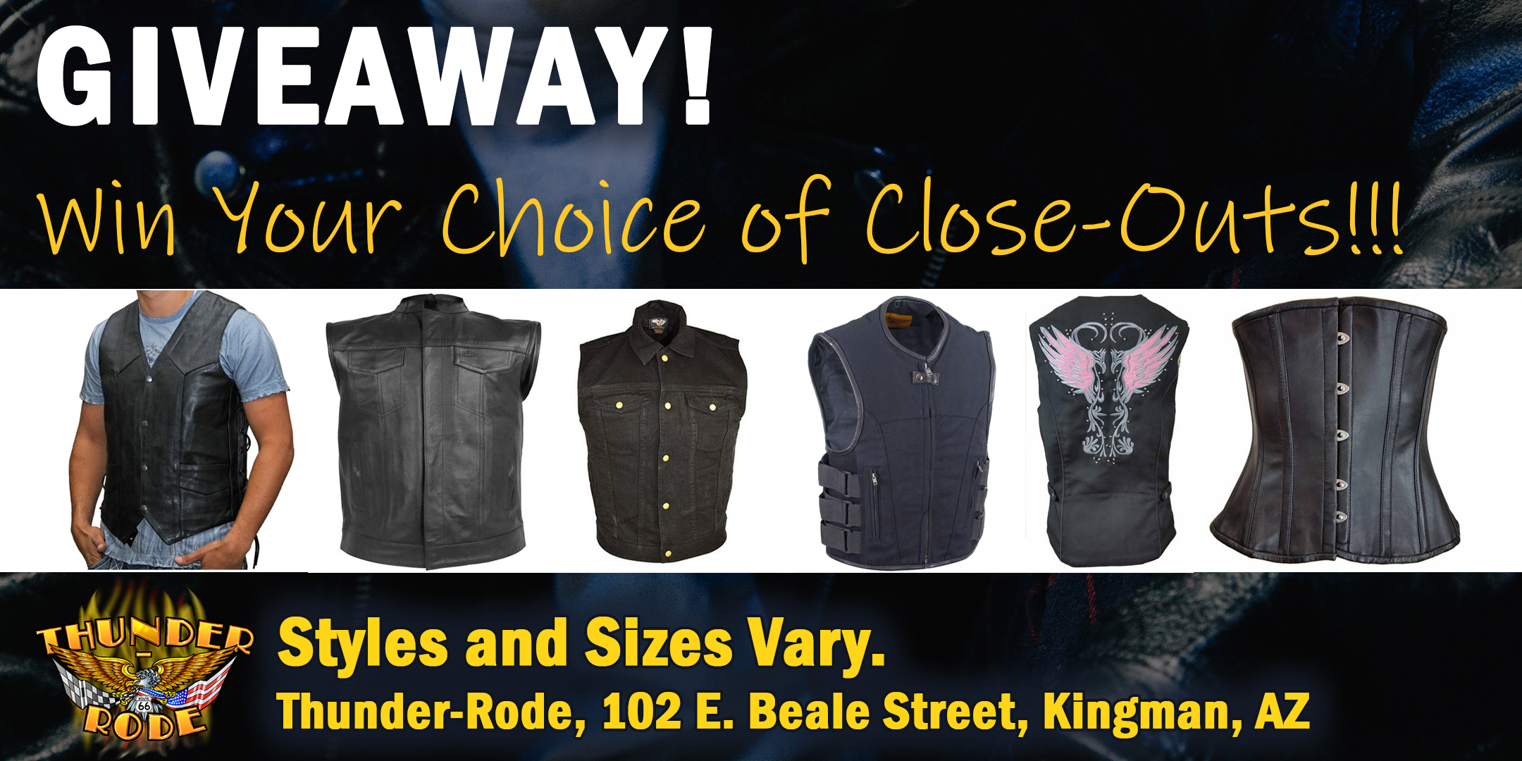 Motorcycle Gear Giveaway from Thunder-Rode in Kingman, AZ on Route 66
