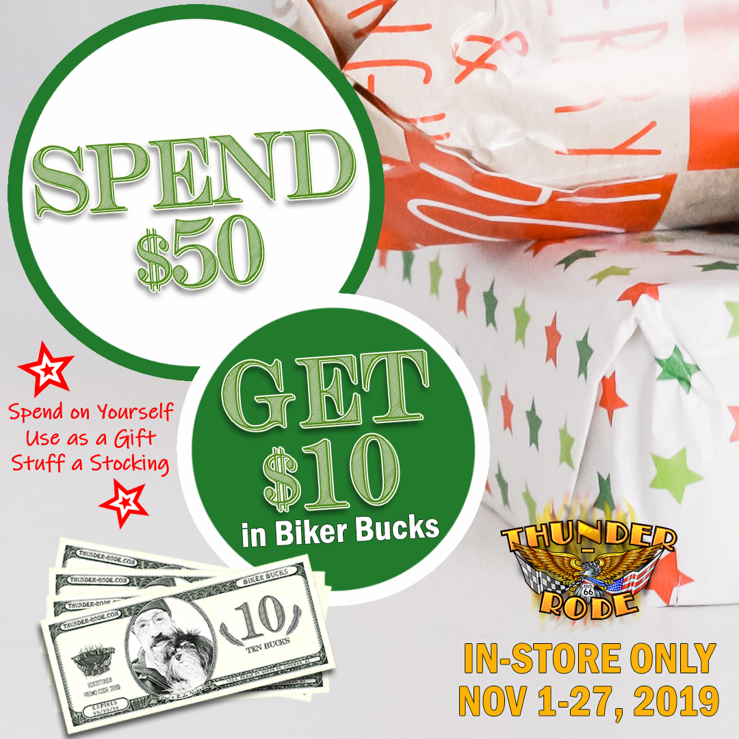 Mohave County Leather Shop, Thunder-Rode Motorcycle Accessories, is Giving Away $10 in Biker Bucks When You Spend $50