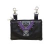 Studded Leather Belt Bag With Wings purple