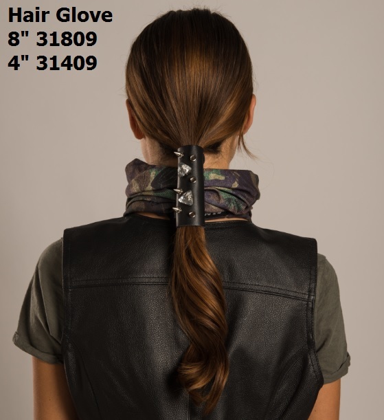 Hair Glove 4" Leather with spikes and diamonds