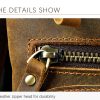 Leather Men's Waist Belt Pack zipper
