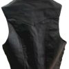Men's Premium 10-Pocket Leather Vest - Black