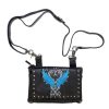 Studded Leather Belt Bag With Turquoise Wings