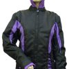 Ladies Textile Cordura Crystal Jacket - Black with Orange Accents and Orange Hoodie