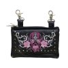 Studded Sugar Skull Leather Belt Bag Hot Pink