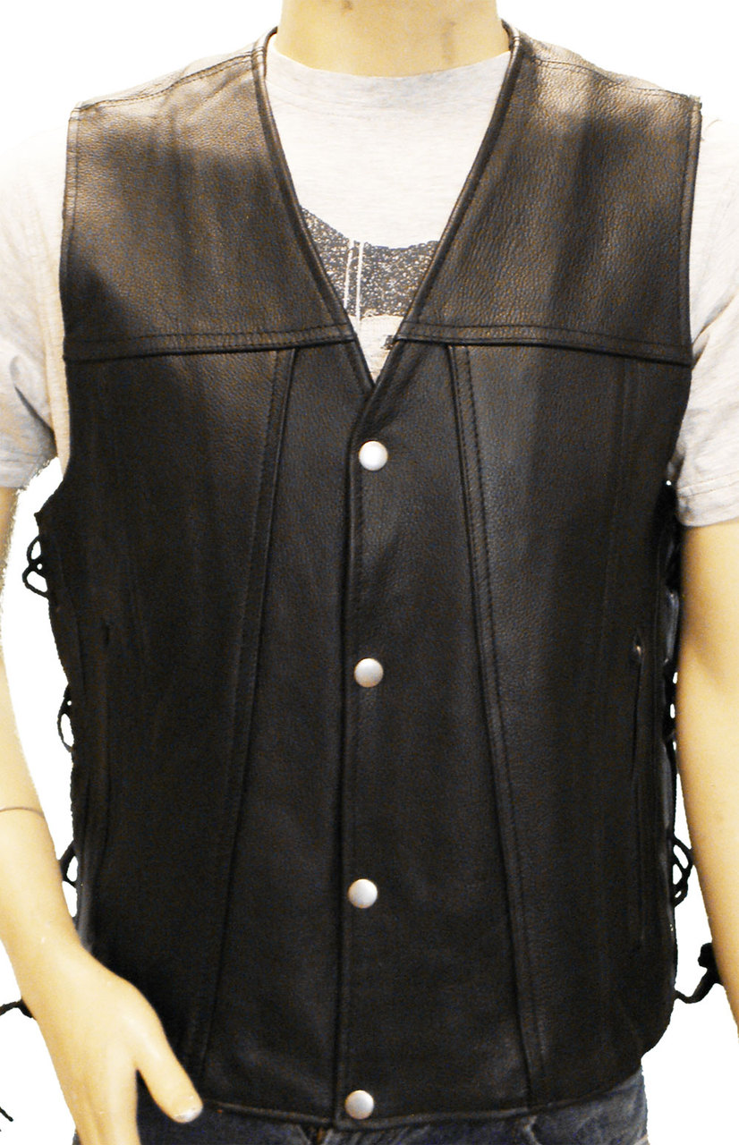 Men's Cowhide Leather Gambler Vest