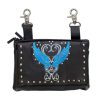 Studded Leather Belt Bag With Wings red