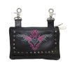 Leather Belt Bag with Heart and Studs pink Leather Belt Bag with Heart and Studs pink
