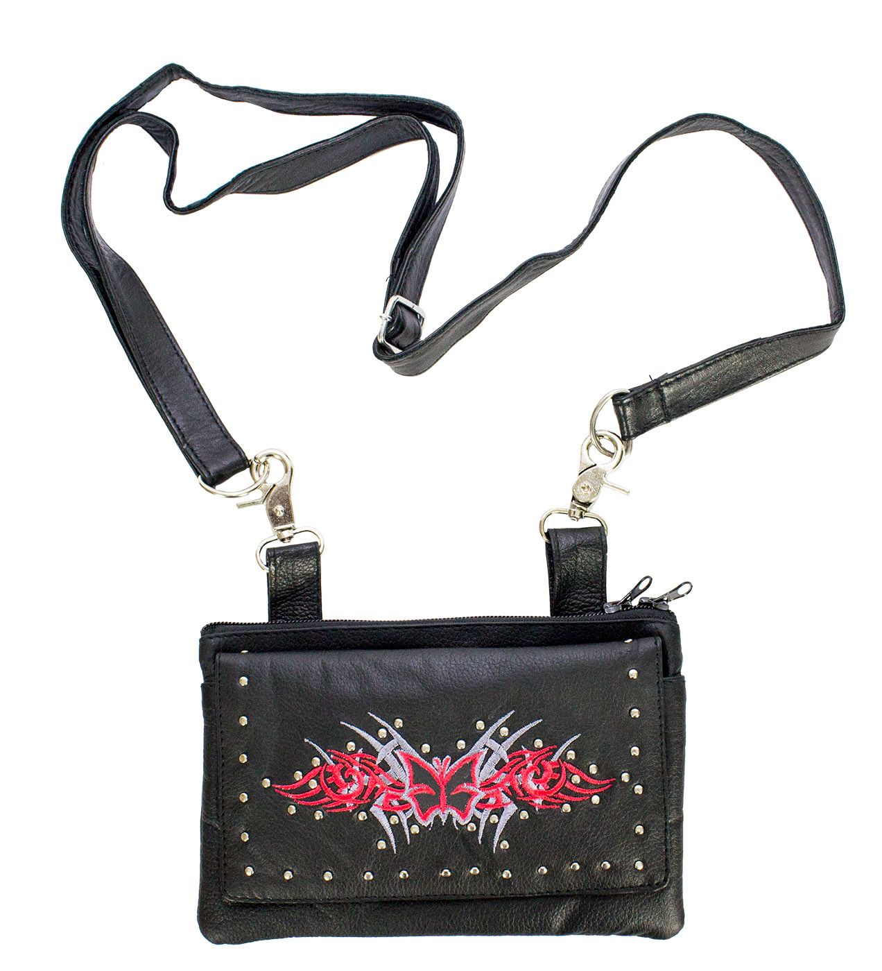 Tribal Butterfly Belt Bag red