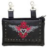 Leather Belt Bag with Heart and Studs red Leather Belt Bag with Heart and Studs red