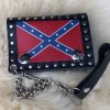 Rebel Flag Trifold Biker Wallet with Chain