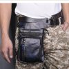 Leather Men's Waist Belt Pack black