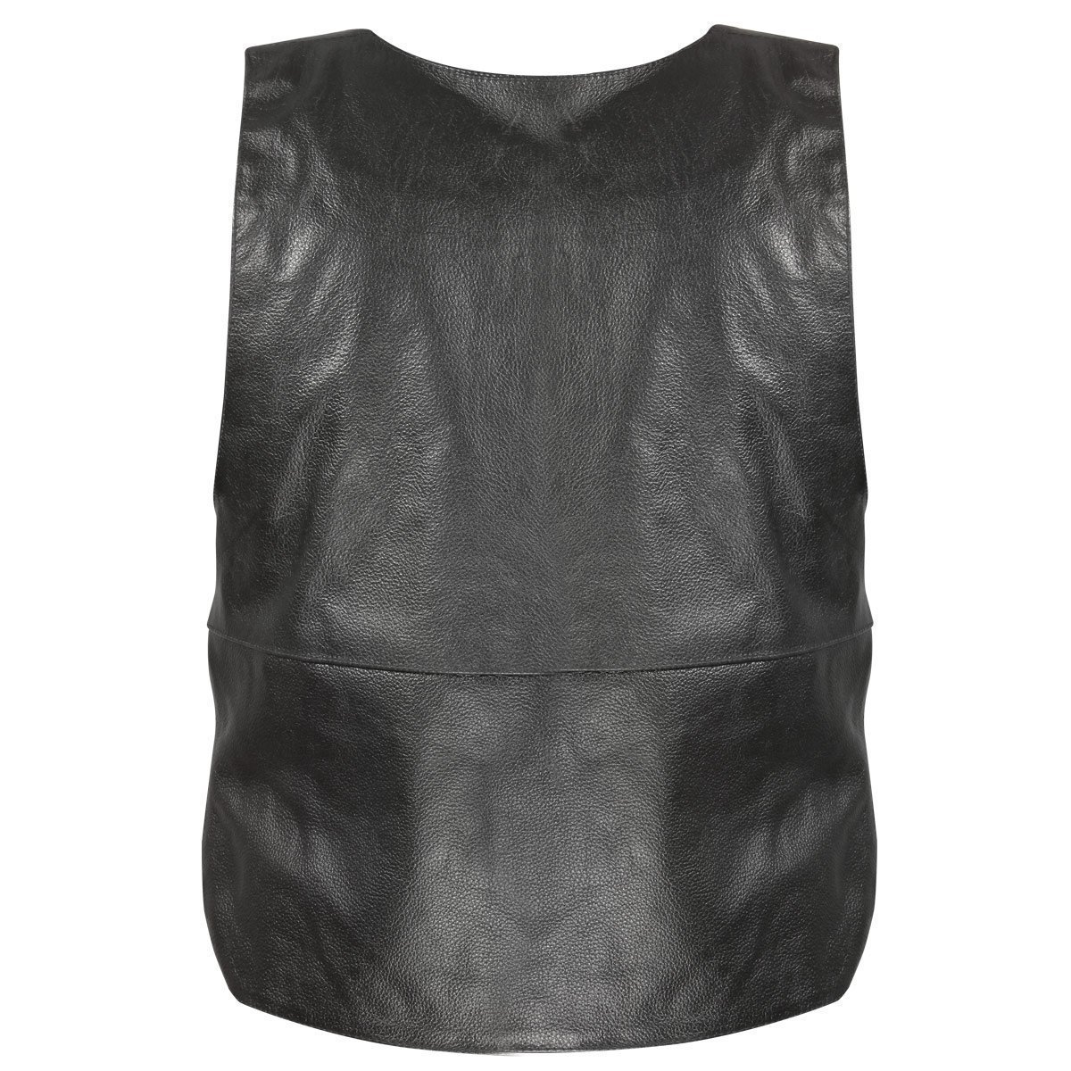 Men's Black Bulletproof Style Tactical Street Cowhide Leather Vest back