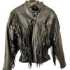 Ladies Premium Fringe Leather Jacket - Black - "Be Fringed" - Inside